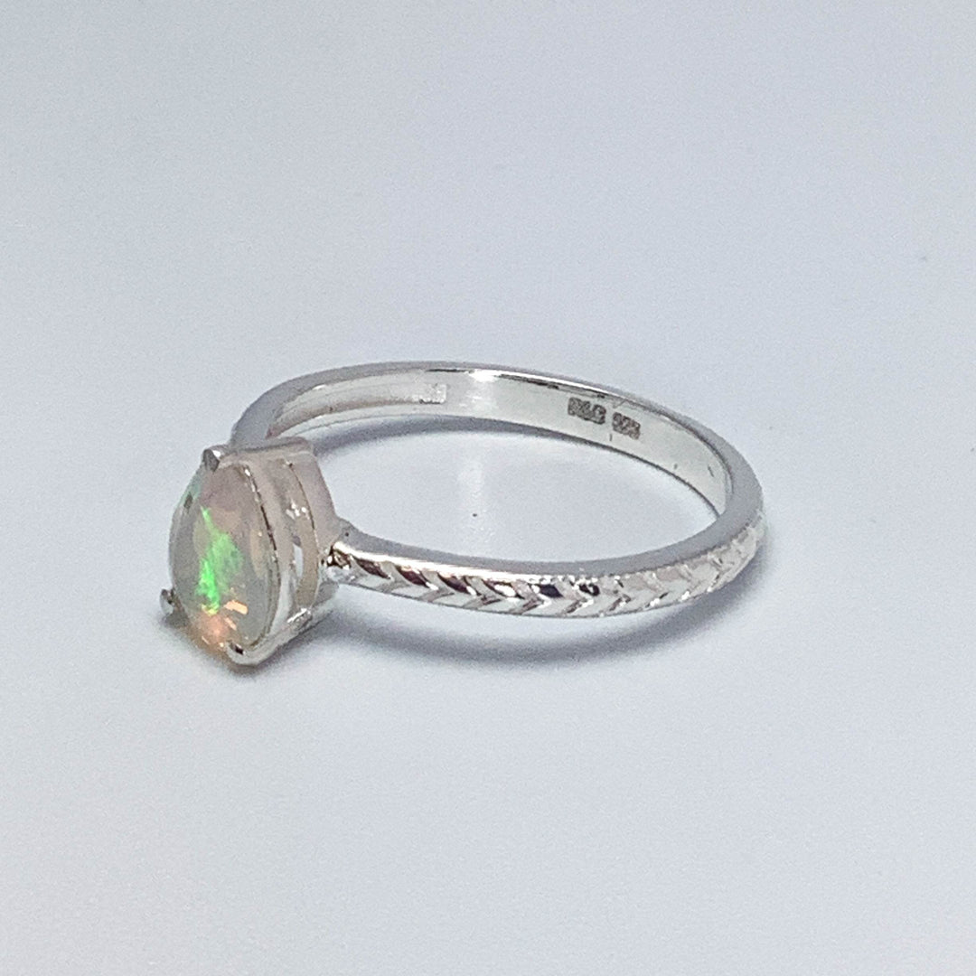 Faceted Fire Opal Ring-Rocks and Gems Canada