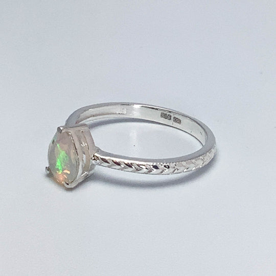Faceted Fire Opal Ring-Rocks and Gems Canada