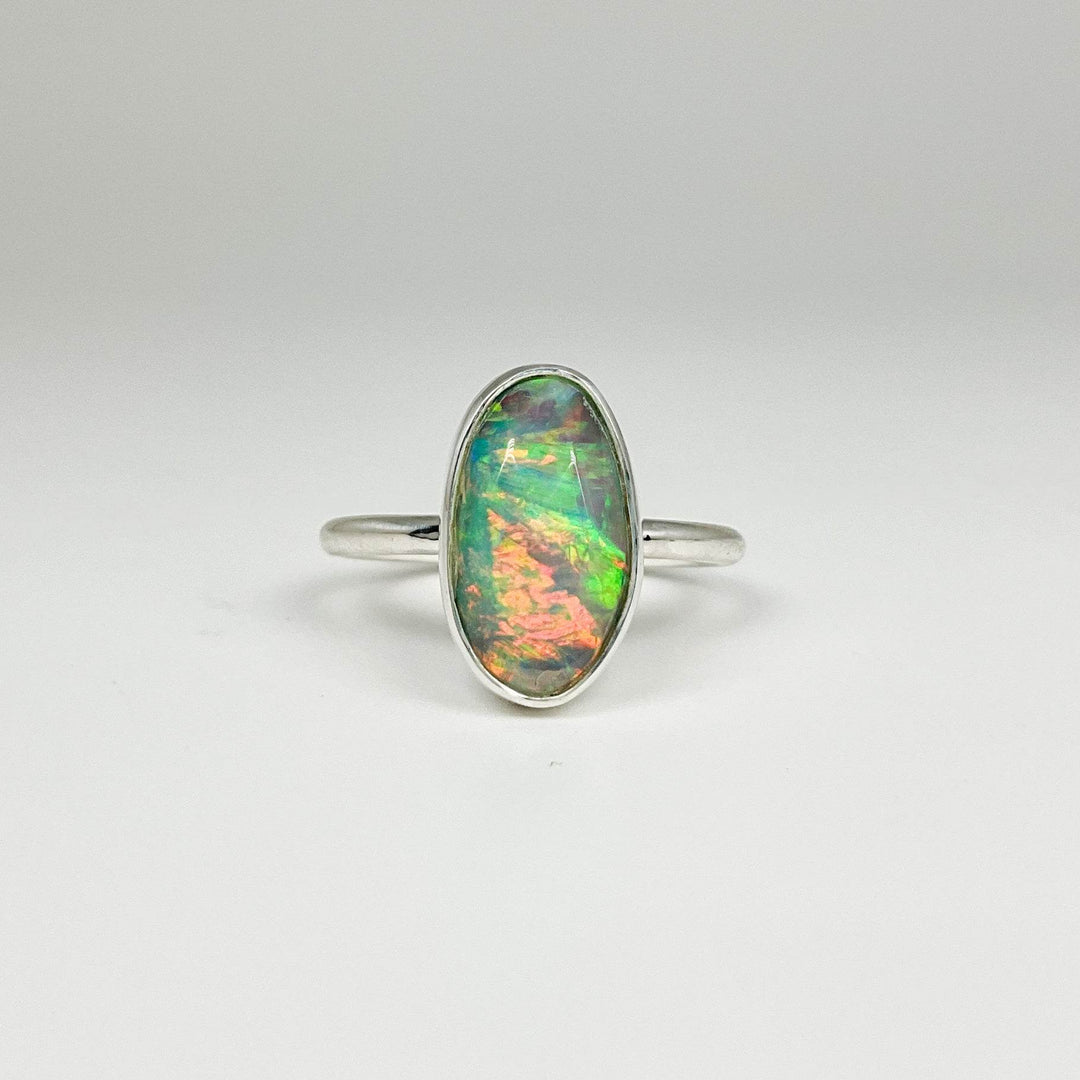 Faceted Fire Opal Ring-Rocks and Gems Canada
