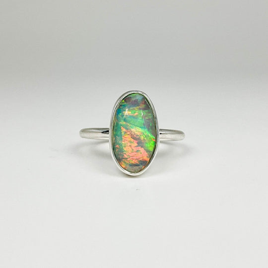 Faceted Fire Opal Ring-Rocks and Gems Canada