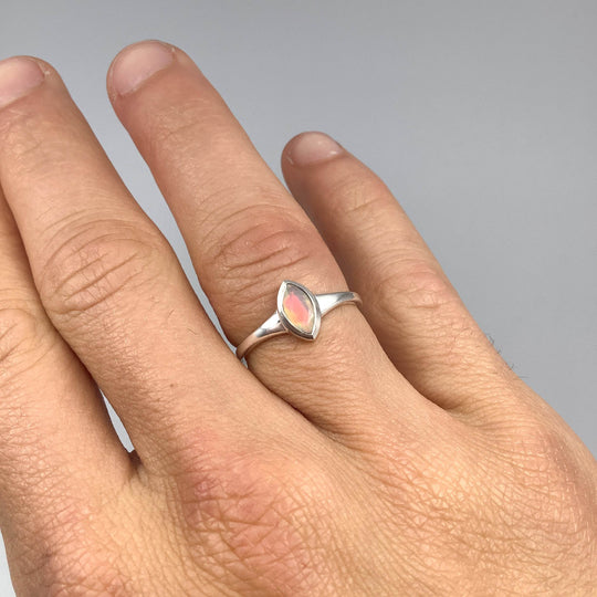 Faceted Fire Opal Ring-Rocks and Gems Canada