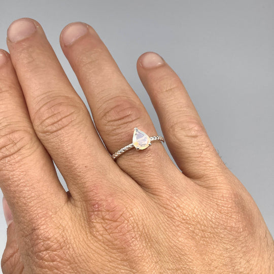 Faceted Fire Opal Ring-Rocks and Gems Canada