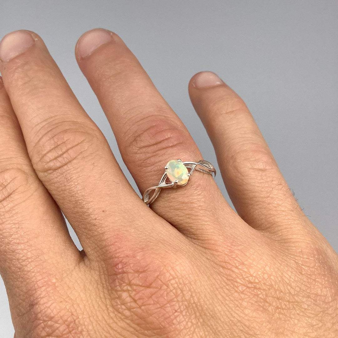 Faceted Fire Opal Ring-Rocks and Gems Canada