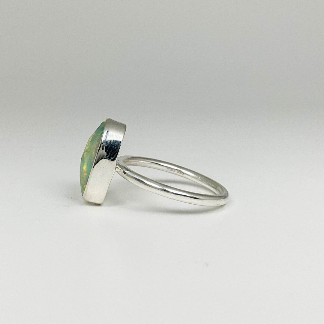 Faceted Fire Opal Ring-Rocks and Gems Canada