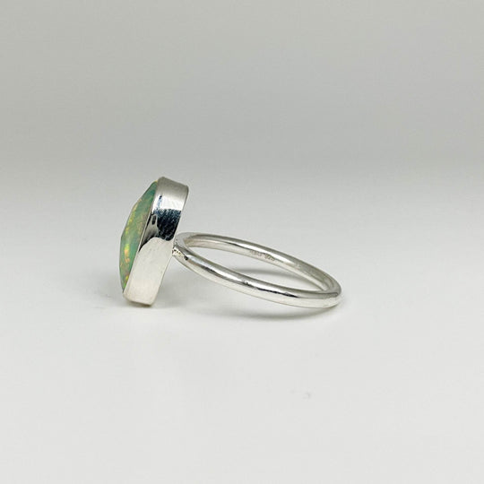 Faceted Fire Opal Ring-Rocks and Gems Canada
