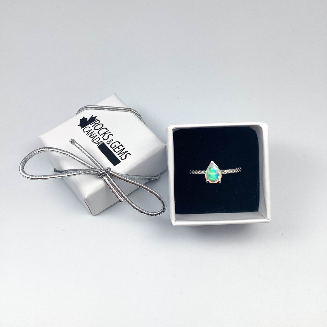 Faceted Fire Opal Ring-Rocks and Gems Canada