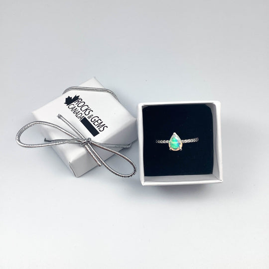 Faceted Fire Opal Ring-Rocks and Gems Canada