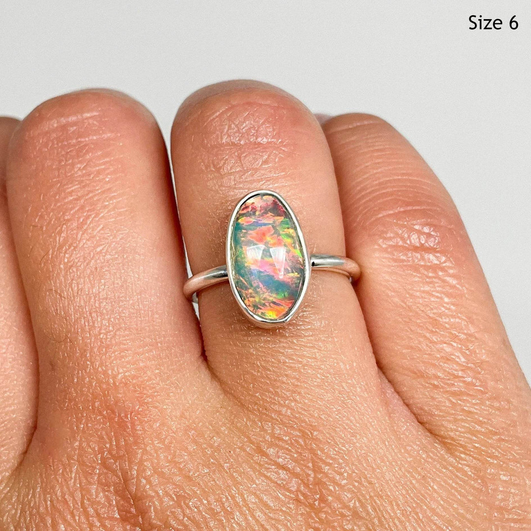 Faceted Fire Opal Ring-Rocks and Gems Canada