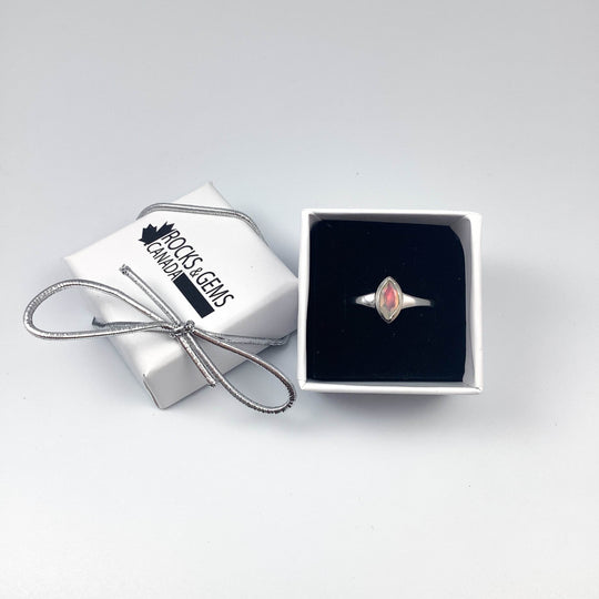 Faceted Fire Opal Ring-Rocks and Gems Canada