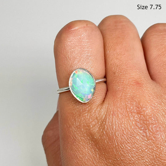 Faceted Fire Opal Ring-Rocks and Gems Canada