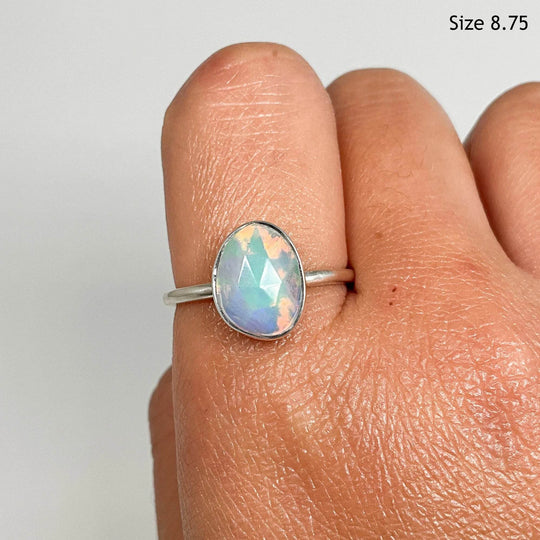 Faceted Fire Opal Ring-Rocks and Gems Canada