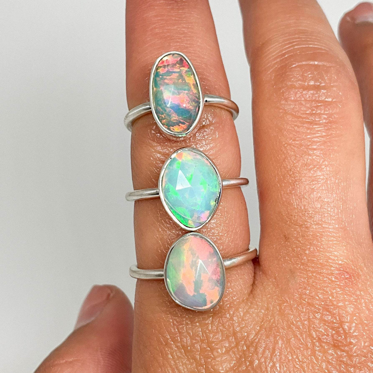 Faceted Fire Opal Ring-Rocks and Gems Canada