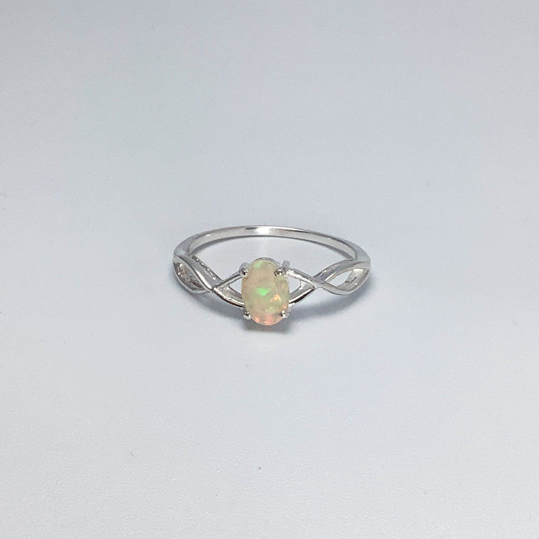 Faceted Fire Opal Ring-Rocks and Gems Canada