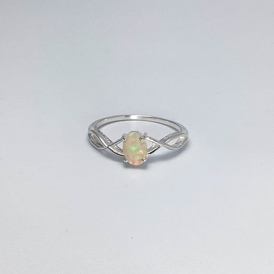 Faceted Fire Opal Ring-Rocks and Gems Canada