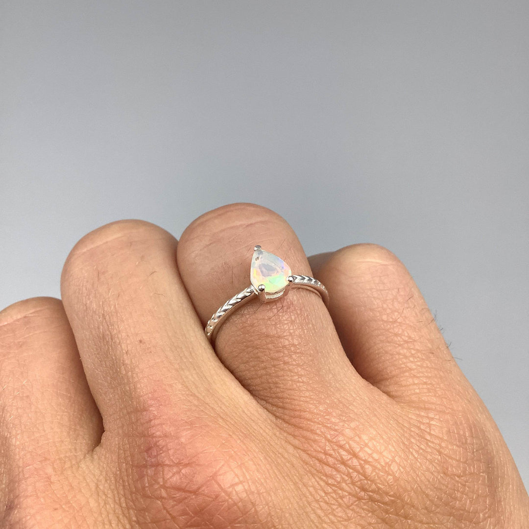 Faceted Fire Opal Ring-Rocks and Gems Canada