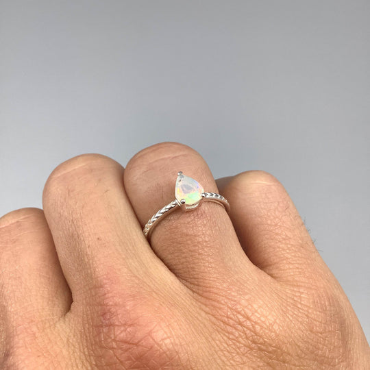 Faceted Fire Opal Ring-Rocks and Gems Canada