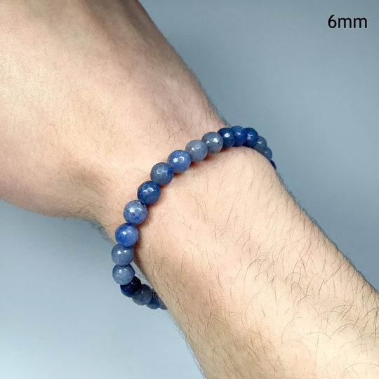 Faceted Blue Aventurine Beaded Bracelet