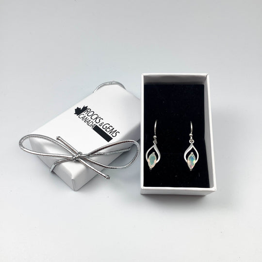 Fire Opal Dangle Earrings-Rocks and Gems Canada