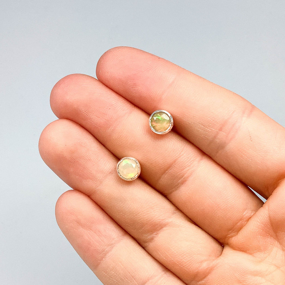 Fire Opal Studs Earrings-Rocks and Gems Canada