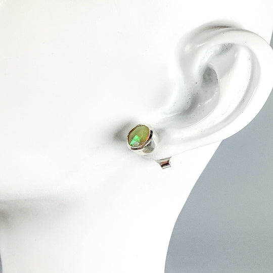 Fire Opal Studs Earrings-Rocks and Gems Canada