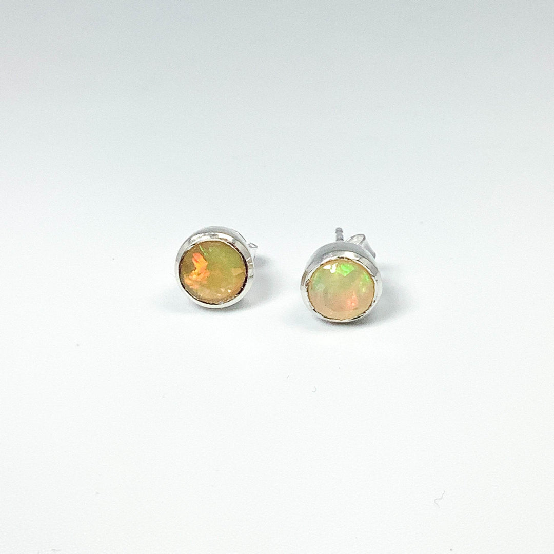 Fire Opal Studs Earrings-Rocks and Gems Canada