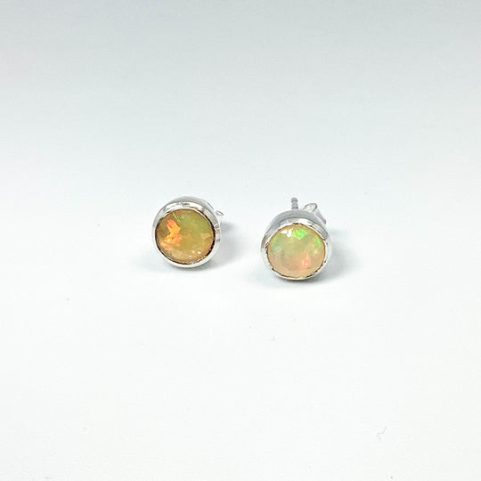 Fire Opal Studs Earrings-Rocks and Gems Canada