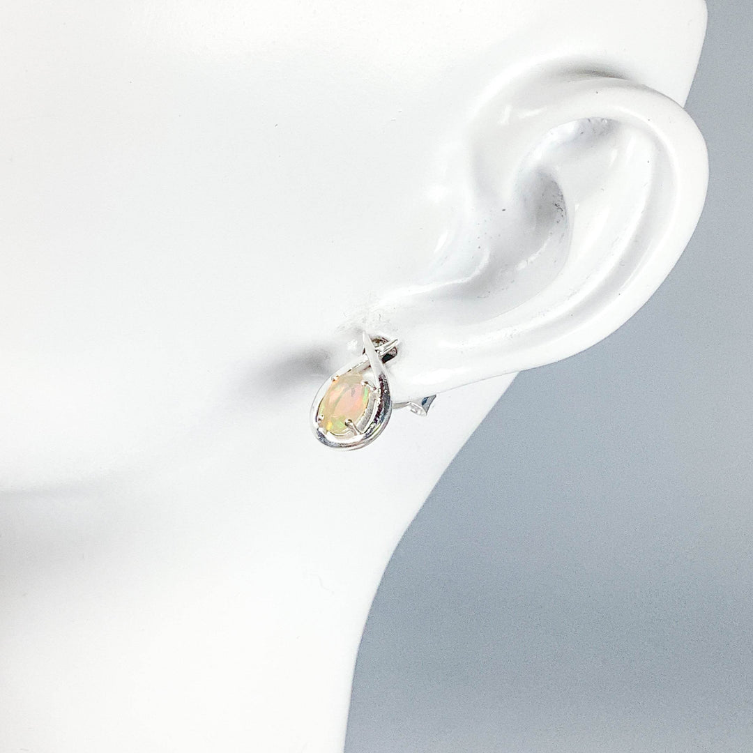 Fire Opal Studs Earrings-Rocks and Gems Canada