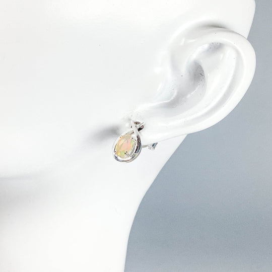 Fire Opal Studs Earrings-Rocks and Gems Canada