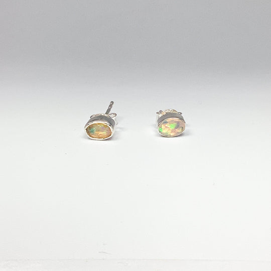 Fire Opal Studs Earrings-Rocks and Gems Canada