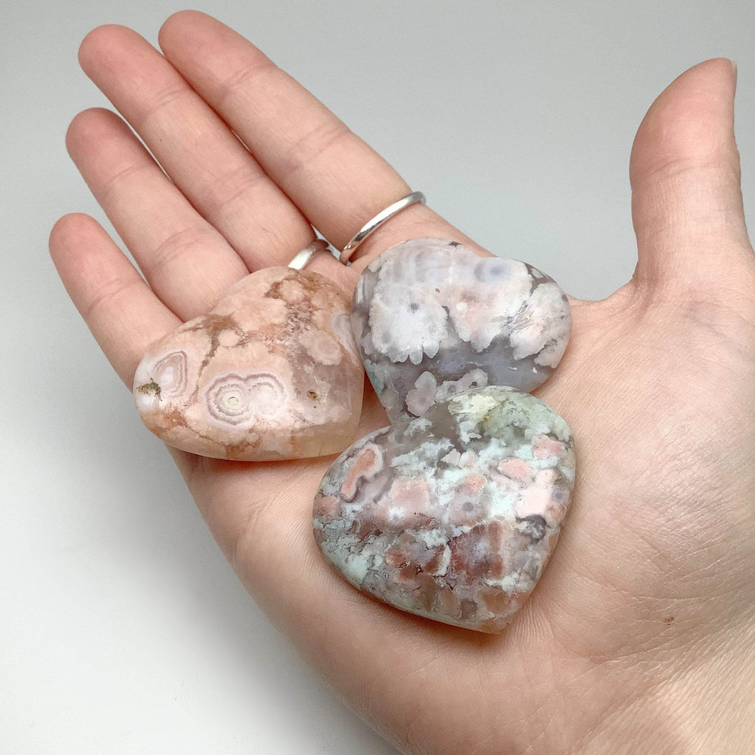 Flower Agate Heart-Rocks and Gems Canada