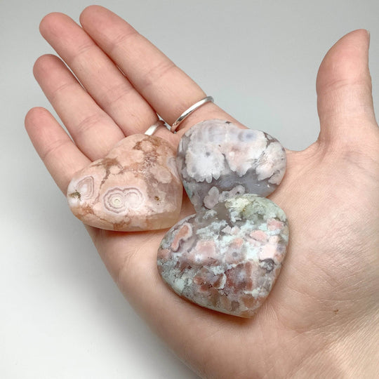 Flower Agate Heart-Rocks and Gems Canada