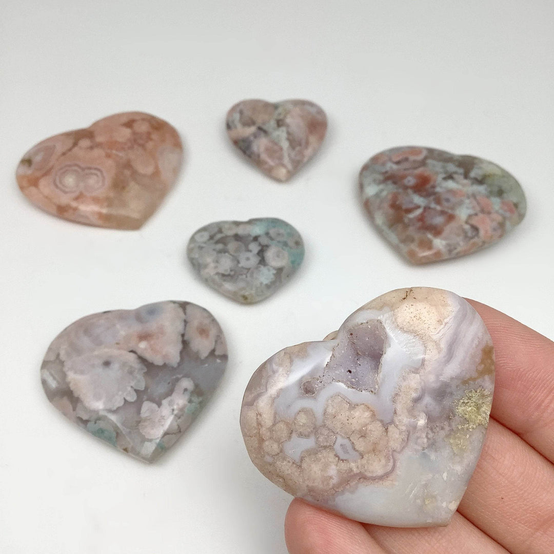 Flower Agate Heart-Rocks and Gems Canada