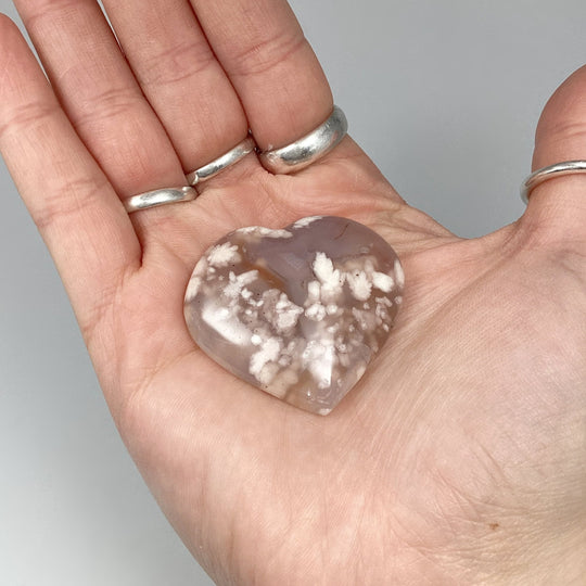 Flower Agate Heart - Rocks and Gems Canada