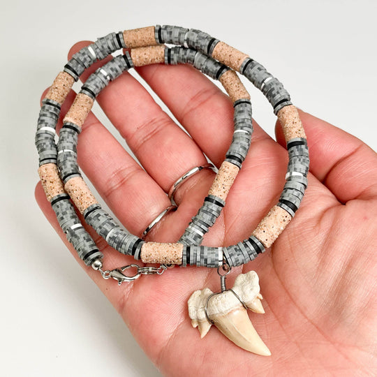 Fossilized Shark Tooth Necklace-Rocks and Gems Canada