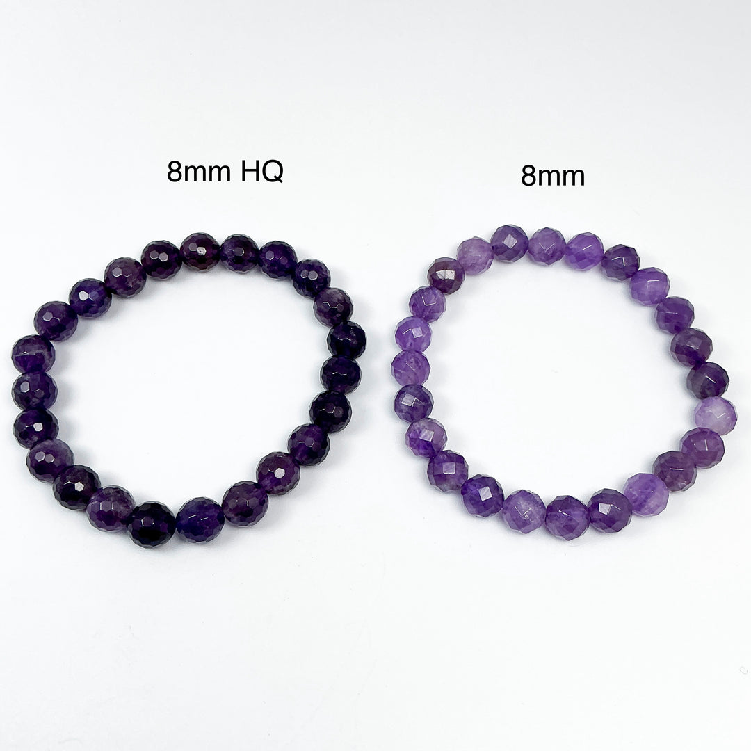 Amethyst Faceted Beaded Bracelet