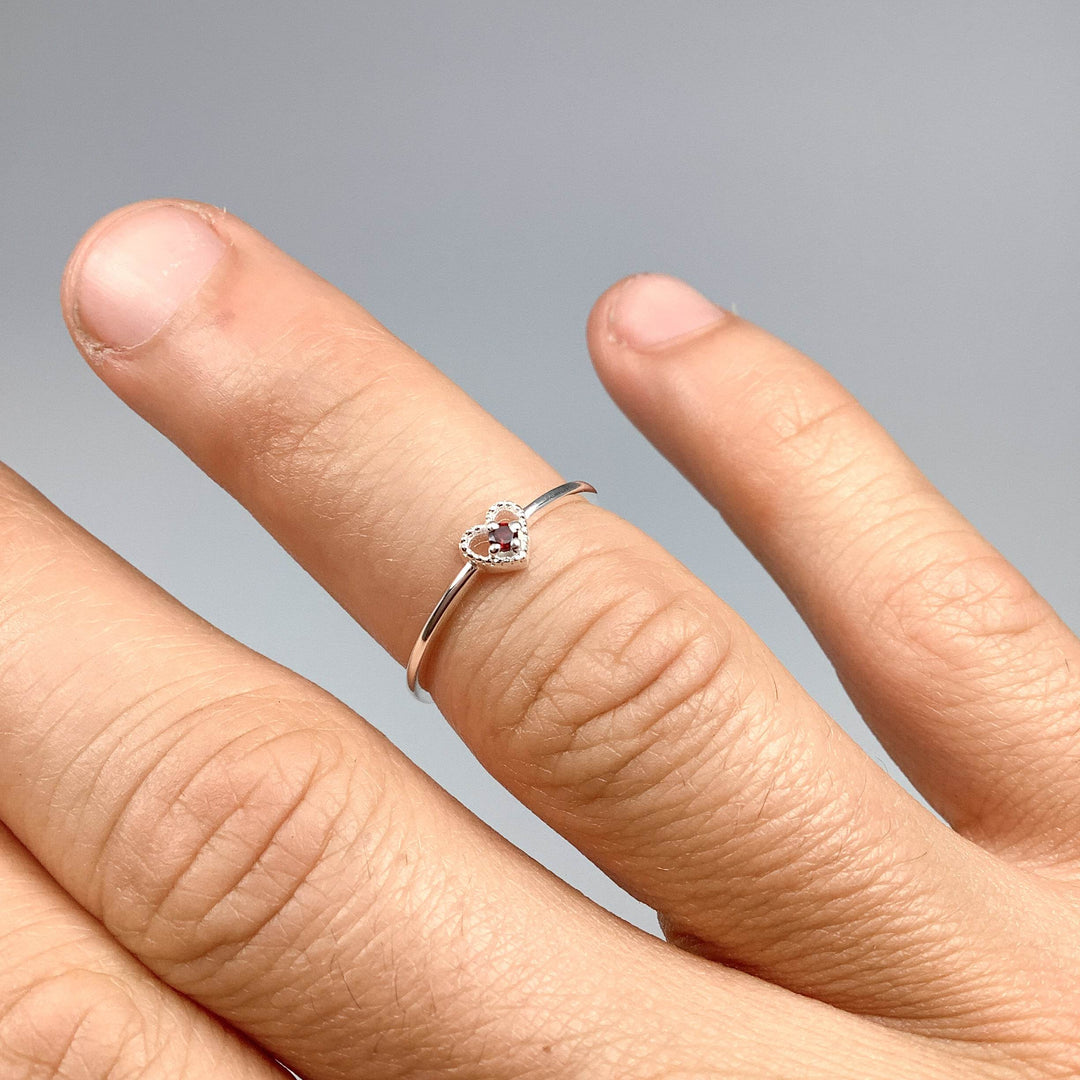 Garnet Heart Ring-Rocks and Gems Canada
