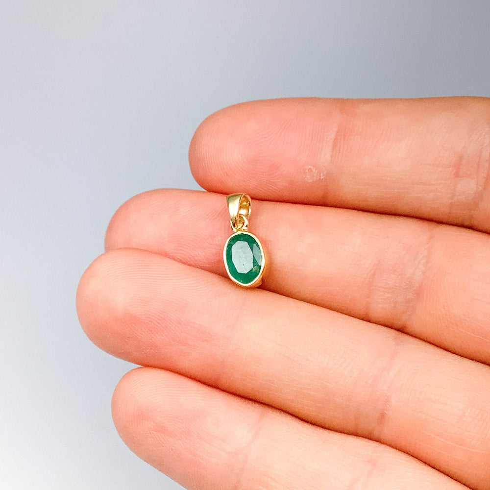 Gold Plated Emerald Pendant-Rocks and Gems Canada