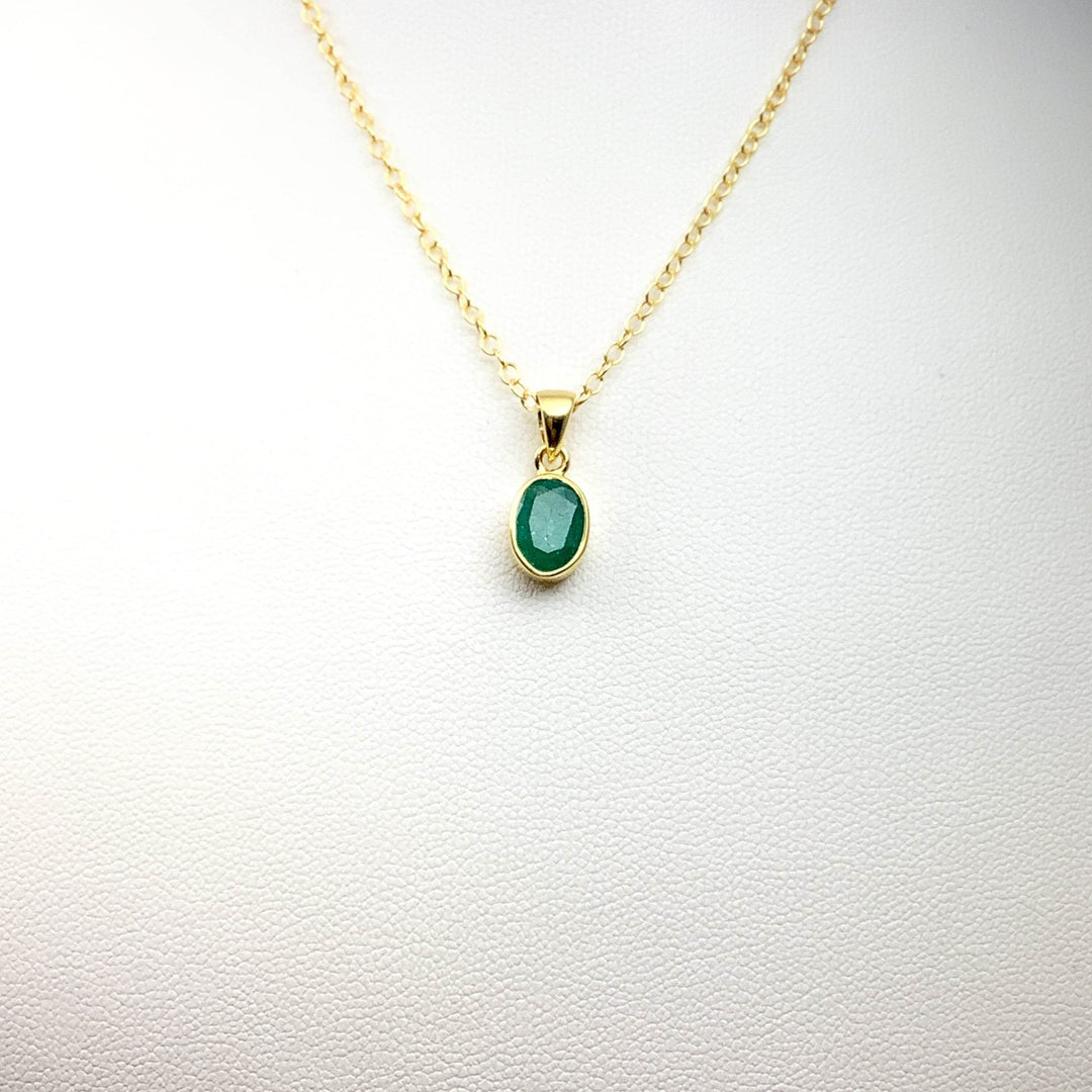 Gold Plated Emerald Pendant-Rocks and Gems Canada
