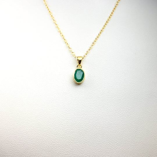 Gold Plated Emerald Pendant-Rocks and Gems Canada