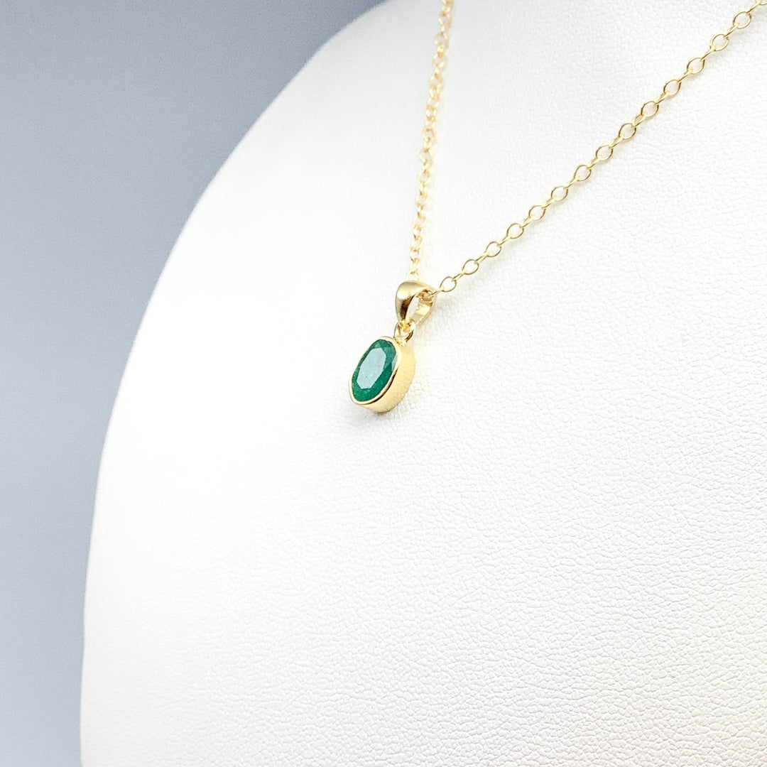Gold Plated Emerald Pendant-Rocks and Gems Canada