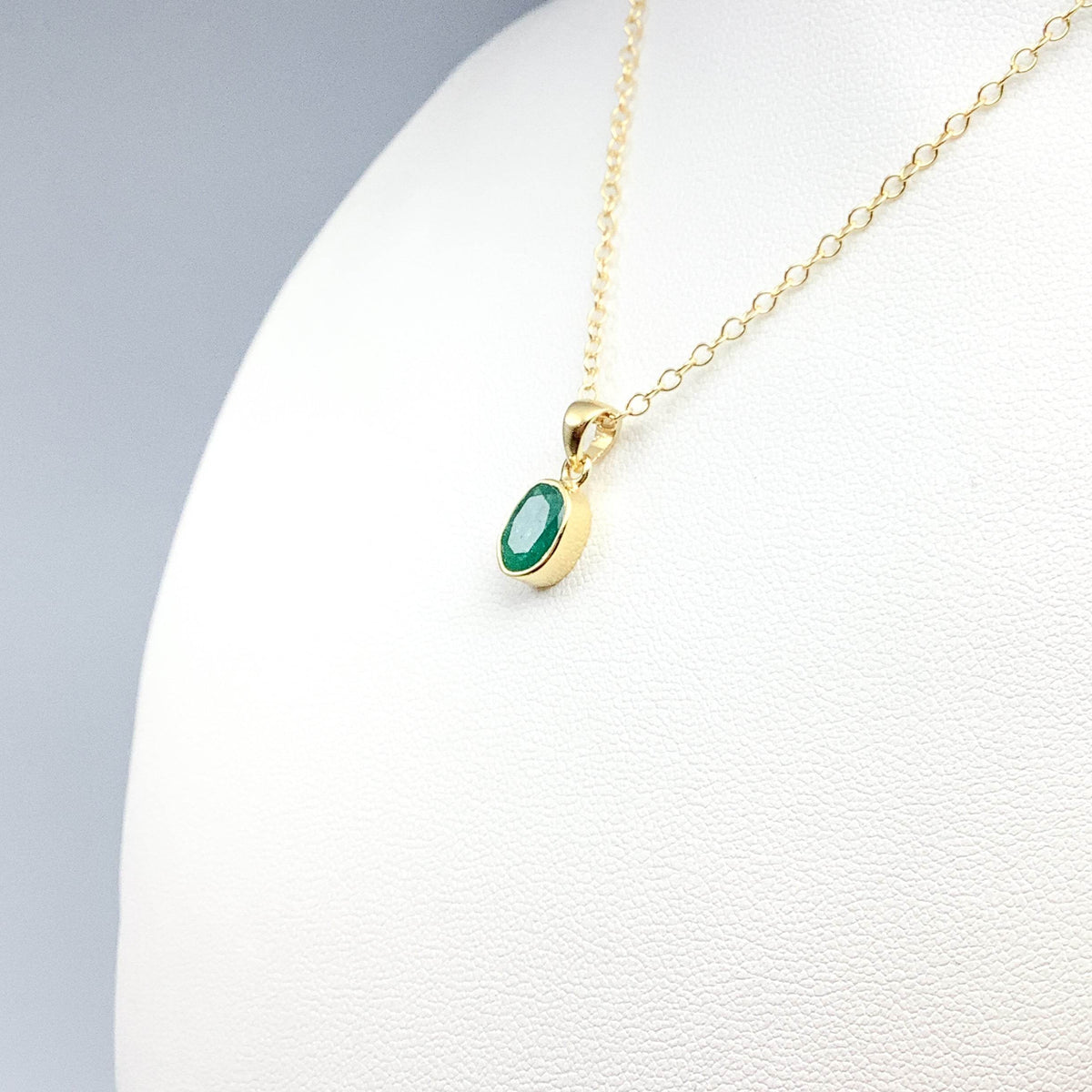 Gold Plated Emerald Pendant-Rocks and Gems Canada