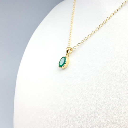 Gold Plated Emerald Pendant-Rocks and Gems Canada