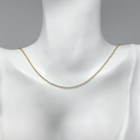 Gold Plated Sterling Silver Chain - Oval Link Style-Rocks and Gems Canada
