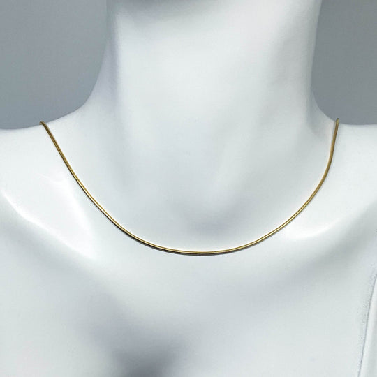 Gold Plated Sterling Silver Chain - Snake Style-Rocks and Gems Canada
