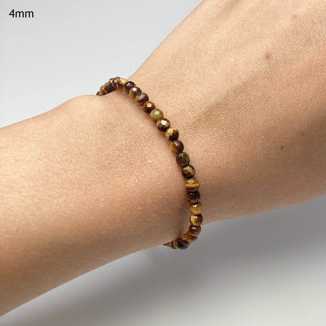 Gold Tiger Eye Faceted Beaded Bracelet-Rocks and Gems Canada