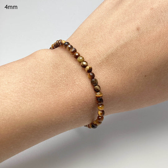 Gold Tiger Eye Faceted Beaded Bracelet-Rocks and Gems Canada