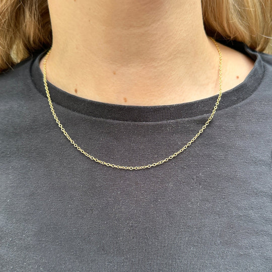 Gold Plated Sterling Silver Chain - Oval Link Style - Rocks and Gems Canada