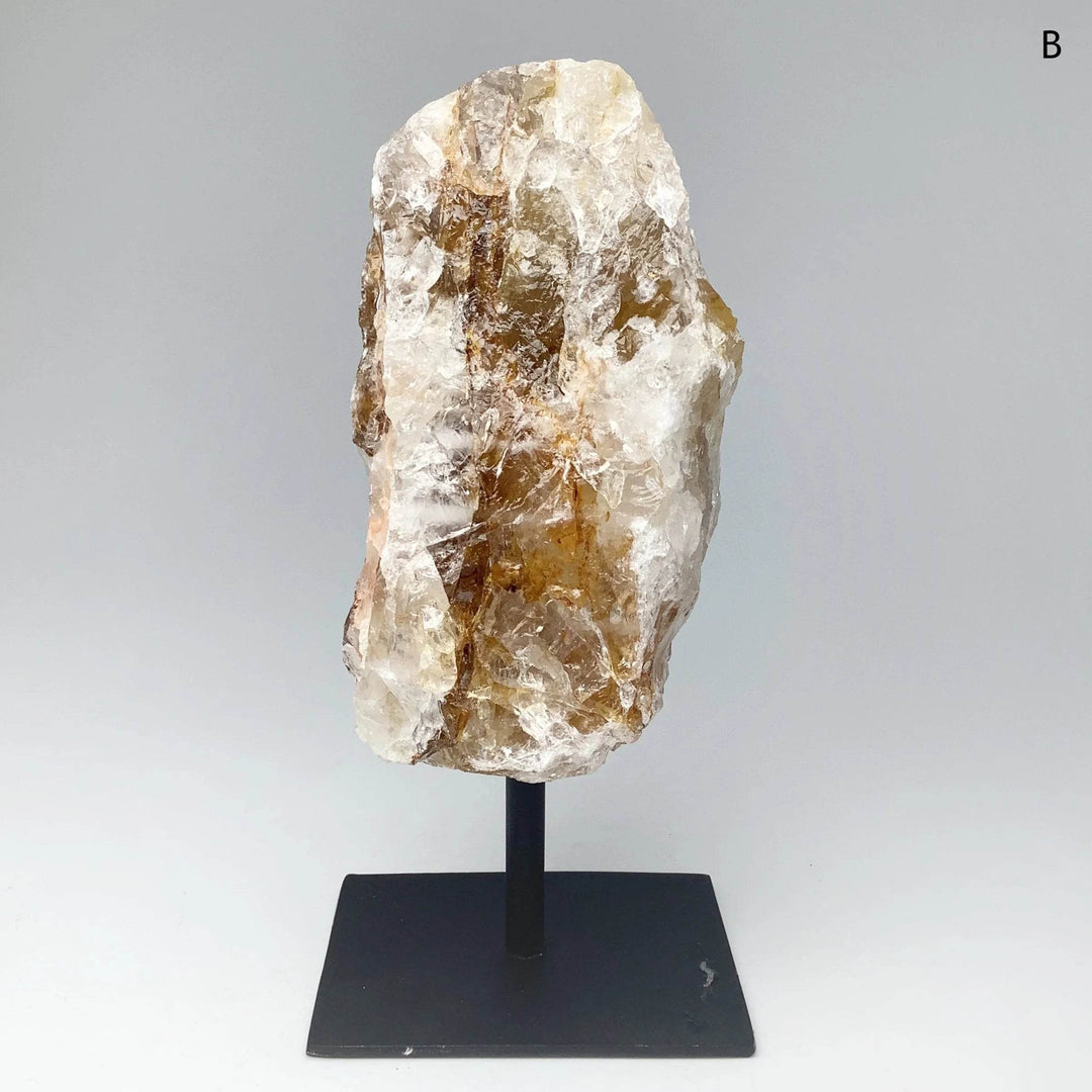 Golden Healing Quartz On Metal Display Stand-Rocks and Gems Canada