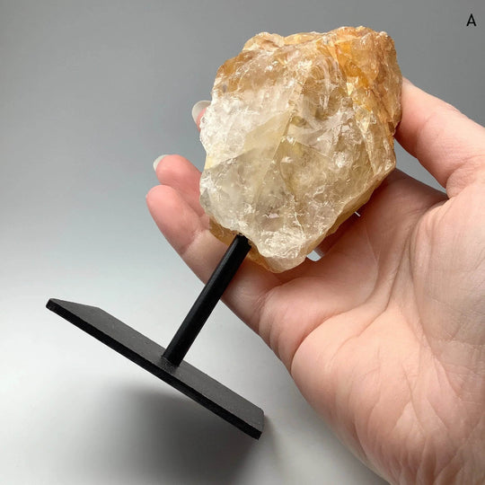 Golden Healing Quartz On Metal Display Stand-Rocks and Gems Canada