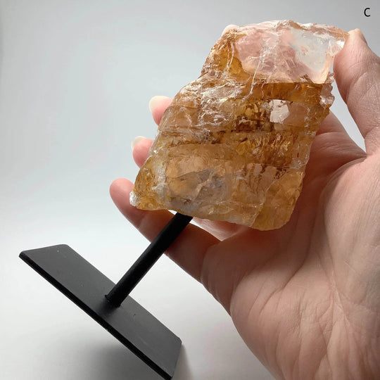 Golden Healing Quartz On Metal Display Stand-Rocks and Gems Canada